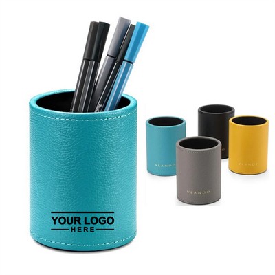 Elegant Leather Pen and Pencil Holder for Desk Organization