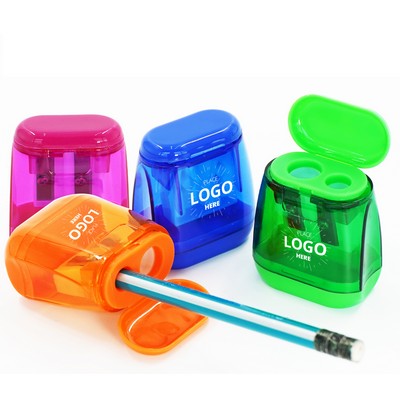 Dual-Hole Flip-Top Pencil Sharpener