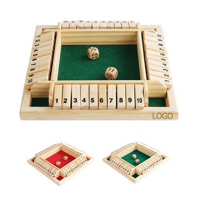 Shut The Box Game 4-Player Wooden Dice Game