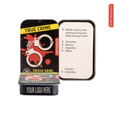 Kikkerland® True Crime Trivia Game Tin