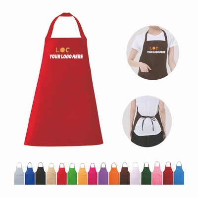 Neck Strap Apron w/ Custom Imprint & Adjustable Waist Strap