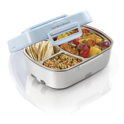 Hamilton Beach Lunch 'N Go Portable Food Warmer, Electric Lunch Box For Adults, Includes Fork, Spoon