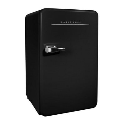 Magic Chef 3.2 Cu. Ft. Refrigerator Manual Defrost, Retro Black