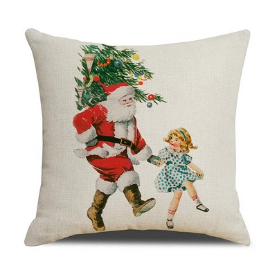 Christmas Linen Decoration Cushion Pillowcase