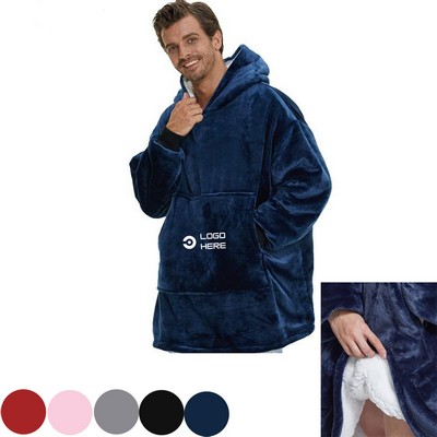 Wearable Blanket Hoodie Warm Flannel Sweatshirt