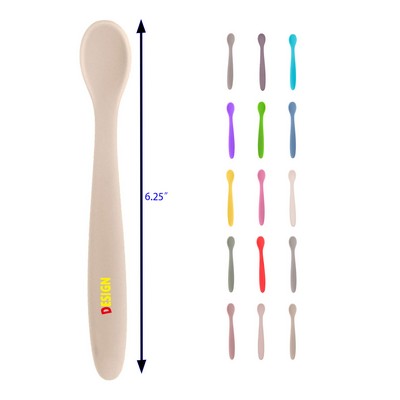 Silicone Baby Spoon First Stage Infant Feeding Utensils With Soft-Tip