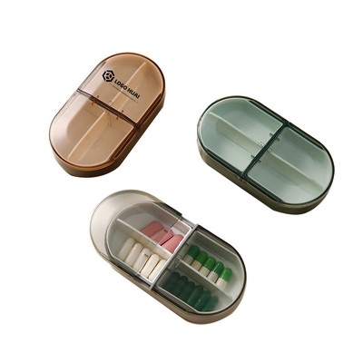 Portable 4-Compartment Sealed Pill Box