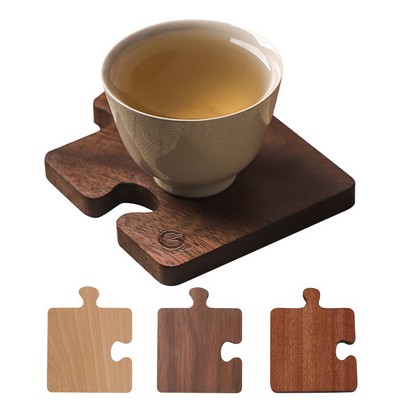 Wood Coasters for Drinks with Puzzle Design