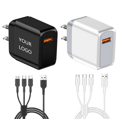 Quick Charge Adapter With USB Cable