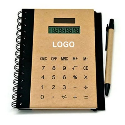 Solar Calculator NoteBook Pen Set