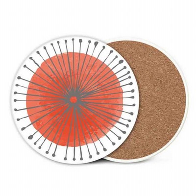 Ceramic Anti-slip Absorbent Coasters With Cork Mat