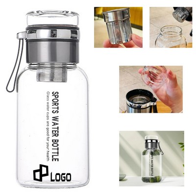 24 Oz Sport Glass Water Bottle