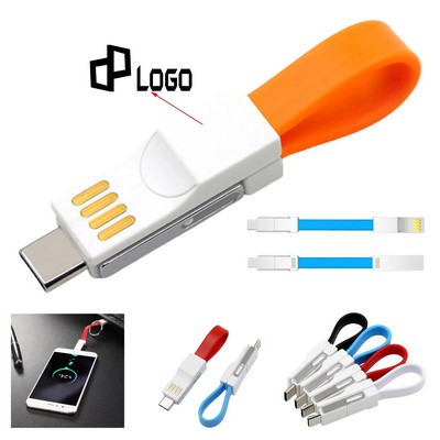 4-In-1 Magnetic Keychain Data Cable