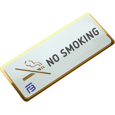 3D Gold Mirror No Smoking Sign