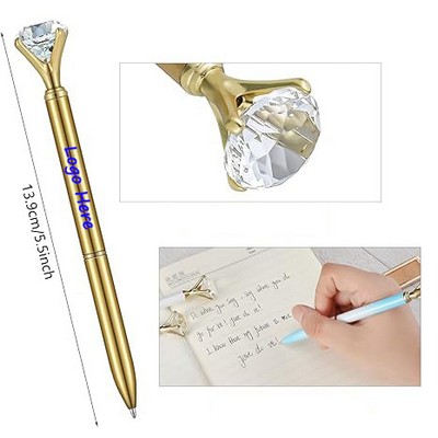 Fun Fancy Crystal Diamond Pen For Women Bling Metal Pens