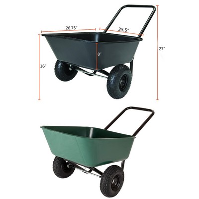 Garden Barrow Dual-Wheel Residential Wheelbarrow Garden Cart