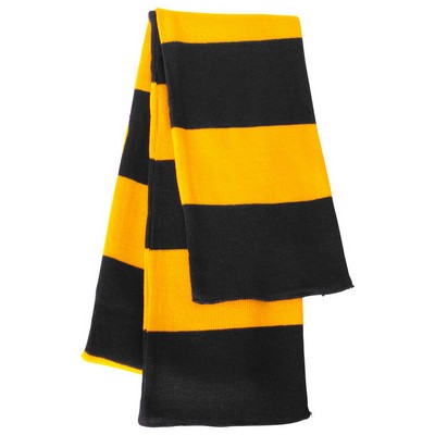 Sportsman Rugby-Striped Knit Scarf