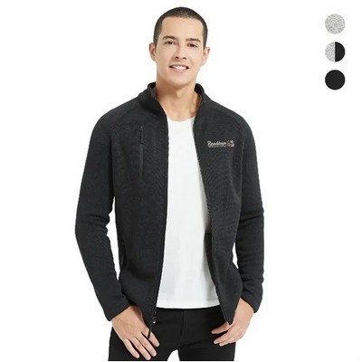 Men's Heathered Full Zip Brushed Back Fleece Jacket