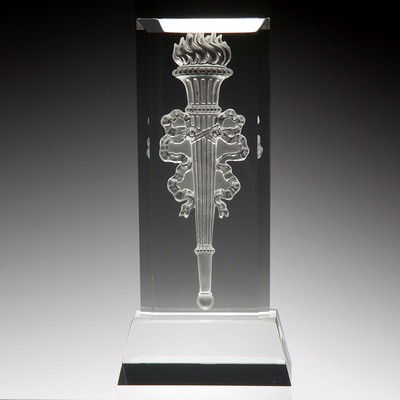 Victory Torch Crystal Award, 12"H