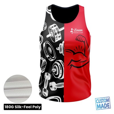 Women's Sublimation Jersey Style Tank Top - 180G Cotton-Feel