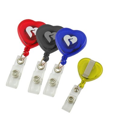 Heart Retractable Badge Holder