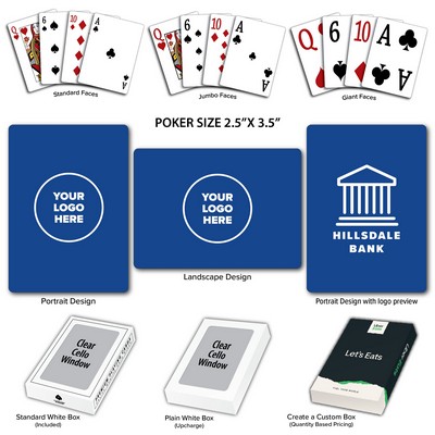 Solid Back Royal Poker Size Playing Cards