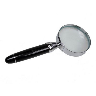 Executive Solid Brass Magnifying Glass w/Silver Accents