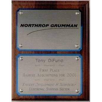 Standard Simulated Walnut Plaque w/ Sublimated & Engraved Imprint (10"x13")