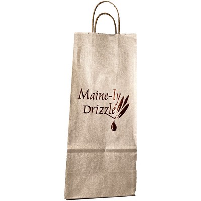 Metallic Tinted Kraft Wine Paper Shopping Bag (5 ¼"x 3 ½"x 13")