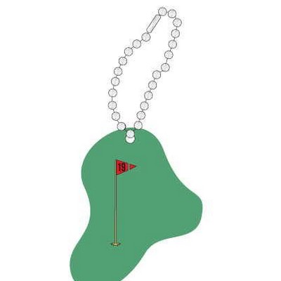 Golf Course Promotional Key Chain w/ Black Back (8 Square Inch)