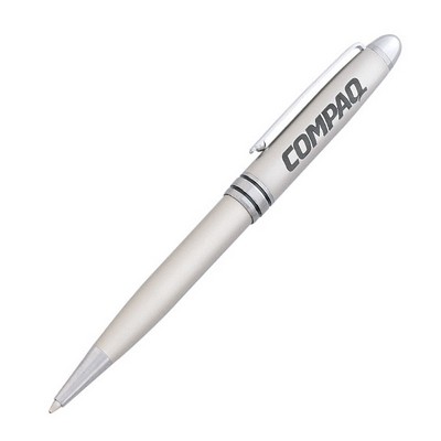 Legend Chrome Finish Ballpoint Pen w/Black Ringed Band