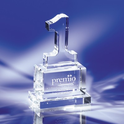 Number One Crystal Award 10"H