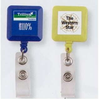 Square Retractable Badge Holder Reel (Dome Decoration)