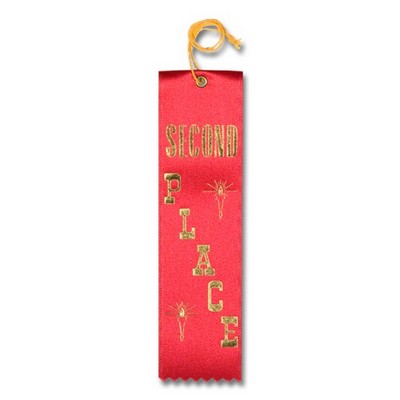 2"x8" 2nd Place Stock Carded Award Ribbon