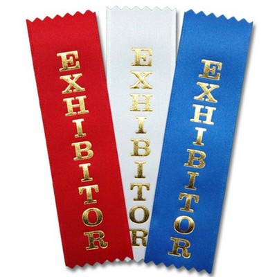 1-5/8"x6" Vertical Exhibitor Stock Title Ribbon