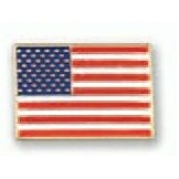 Patriotic Line 7/8" USA Flag Die Struck Iron Lapel Pin