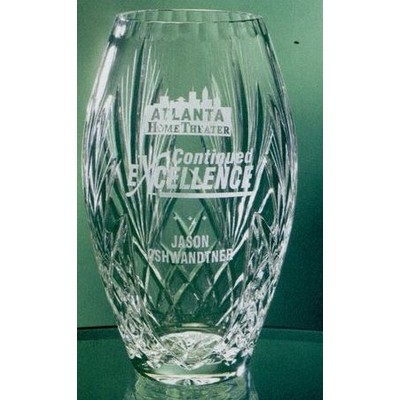 10" Crystal Barrel Vase Award