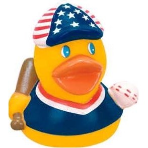 Mini Rubber Patriotic Baseball Duck©