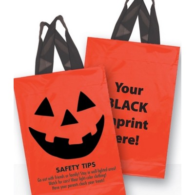 Halloween Stock Design Orange Soft Loop Shopper • Pumpkin Face & Safety Tips