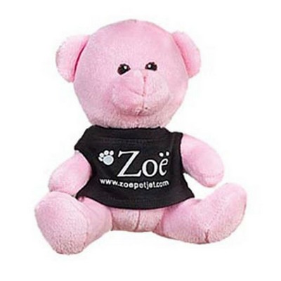 Quincy Pink Bear Stuffed Animal w/Shirt (5")