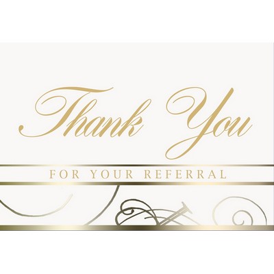 White Thank You Referral Everyday Note Card (3 1/2"x5")