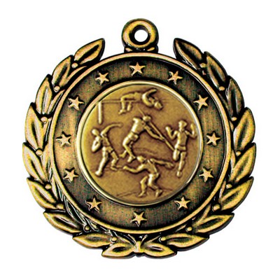 Stock Star Wreath 2" Medal- Track & Field Male