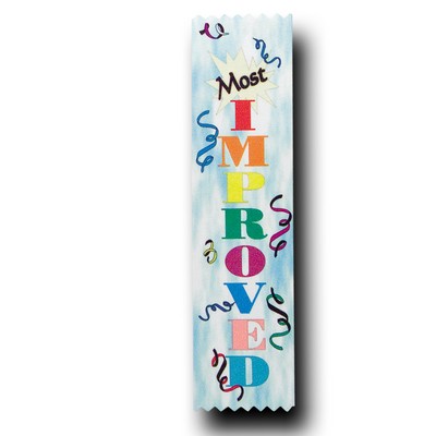 Full Color School Stock Most Improved Ribbon