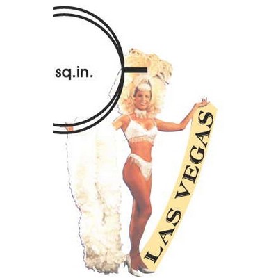 Vegas Showgirl in Yellow Key Chain w/Clear Mirrored Back (10 Square Inch)