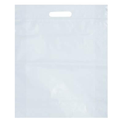 Stock Plastic Fold Over Die Cut Handle Bag (15" x 18" x 4")