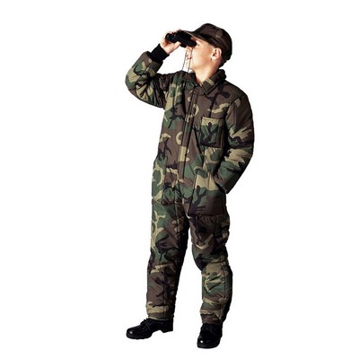 Kids' Woodland Camouflage Insulated Coveralls (XS to XL)