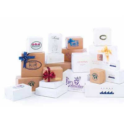 2 Piece Lock Corner White & Natural Kraft Gift Boxes (6"x6"x4")