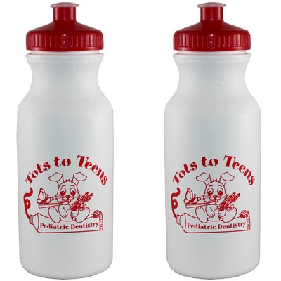 20 Oz. White Bottle w/Push-Pull Lid