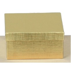 Gold Linen Foil Jewelry Box (6"x5"x1")