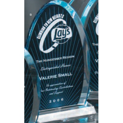 10" Large Acrylic Dynasty Award - Blue/Clear with Base